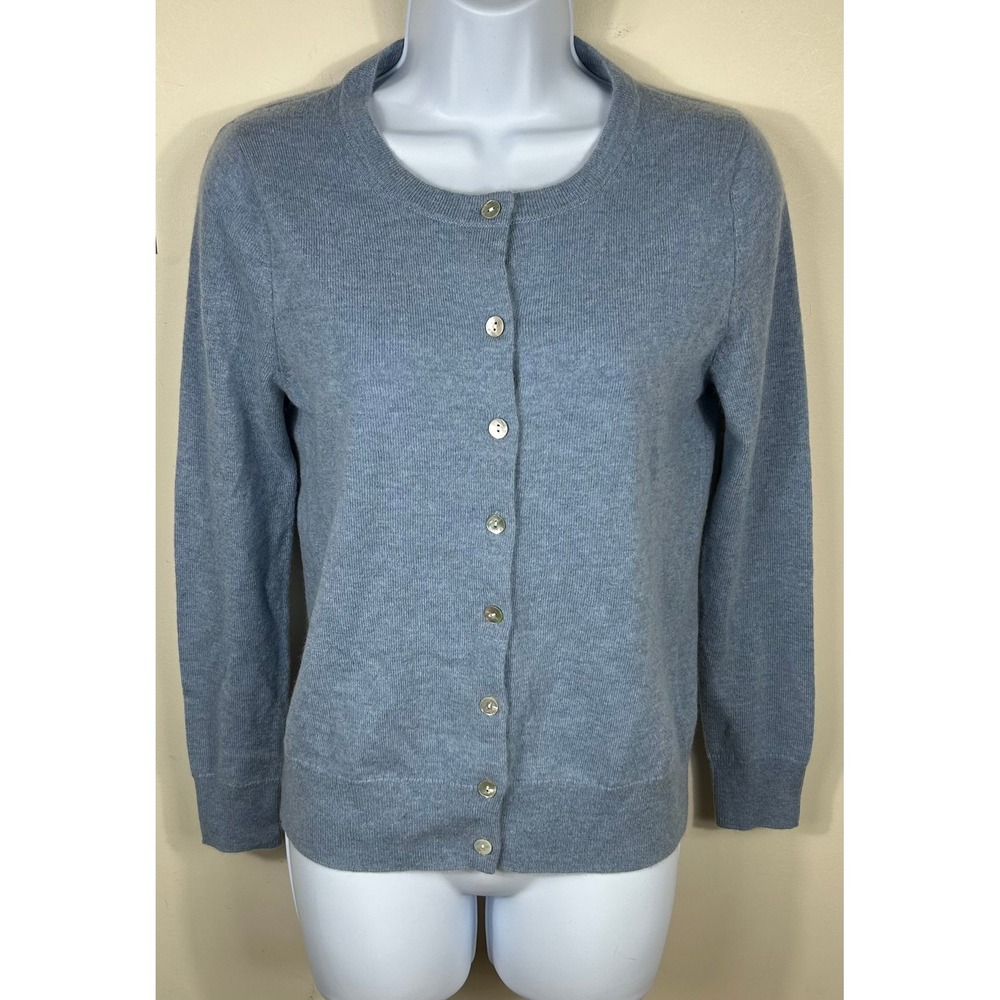 Quince Mongolian Cashmere Cardigan Sweater Women XS Blue Faded Denim Quiet Luxe